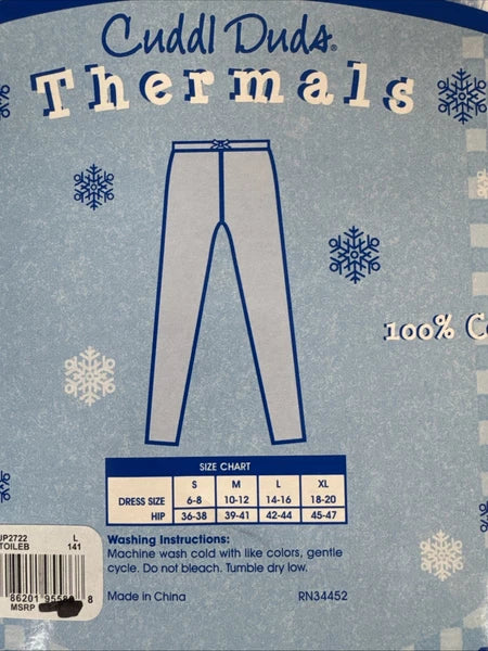 NEW Cuddl Duds CHOOSE SET Thermals Long Johns -Sleeve Shirt & Lounge Pants