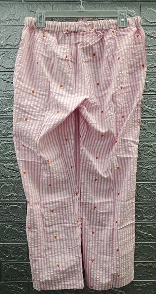 NEW STARFIT Long Pajama Set - White Pink Size Medium