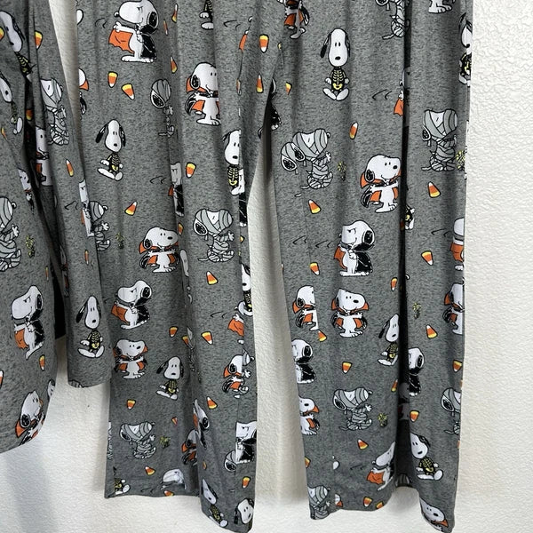 Munki Munki Peanuts Pajama Set 2pc Womens Large Halloween Snoopy Lounge