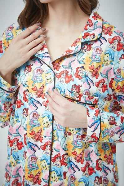 Little Mermaid Ariel Pajama Sets Long Sleeve Full-Length Bottom XL Extra Large