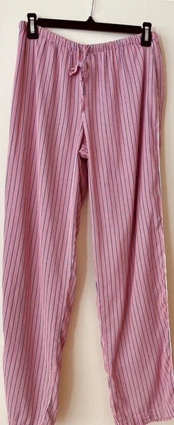 Lauren Ralph Lauren Women's Printed Notched-Collar Pajamas Set Pink Stripe XS