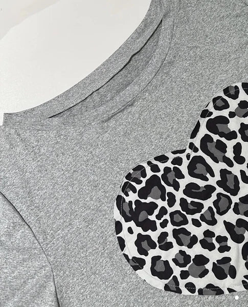 Plus 22 3x Stretch Soft Animal Print Heart Short Sleep Set Gray True To Size