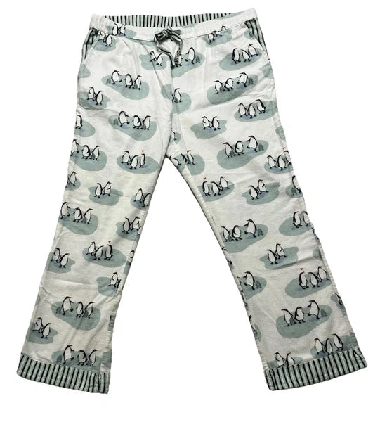 Munki Munki Pajama Set Penguines Top Bottoms Comfy Cozy Flannel Jammies Relax Pj