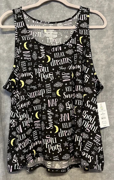 NEW women’s size 2X Joyspun pajama set tank top & shorts black knit pajamas