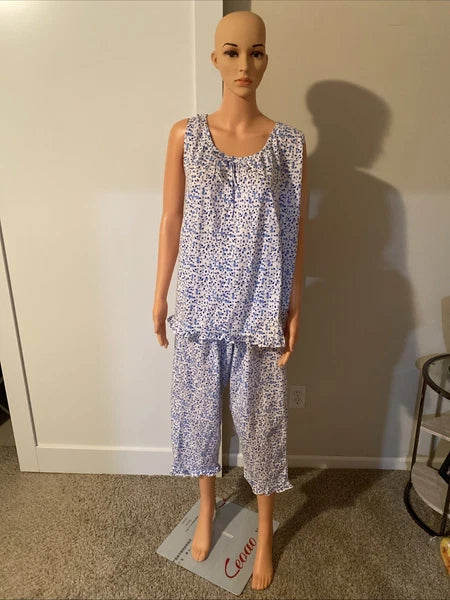 Cozee Corner 2-Piece 100% Cotton Pajama/pj Set for Women Size 2x