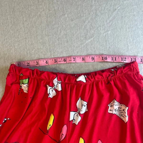 Kate Spade Red Holiday Christmas Novelty Print Pajamas Set Size Medium M