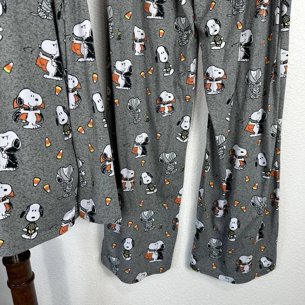 Munki Munki Peanuts Pajama Set 2pc Womens Large Halloween Snoopy Lounge