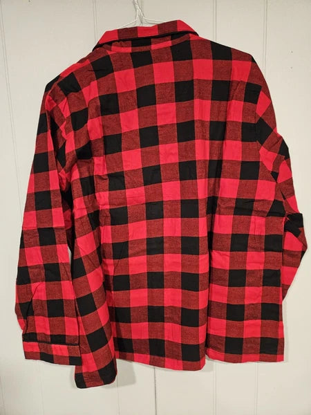 NWT Sealed Womens Size 1X Buffalo Check Red Plaid Flannel Pajamas Set Top Pants