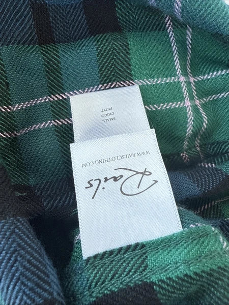 NEW $168 Rails Clara Midnight Emerald Blue Plaid Long Sleeve Pajamas Set Small