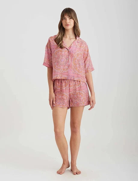 Papinelle Ines Pajamas 2 Piece Set Women's Size L French Rose $114 Gorgeous NWT