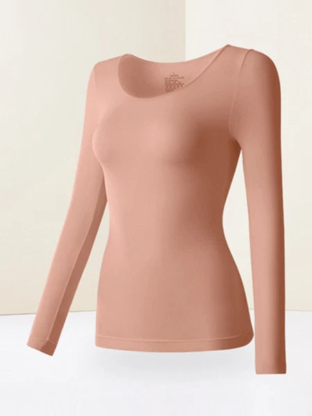 Women Ultra Thin High Elasticity Thermal Long Johns Underwear Top&Bottom 2PC Set