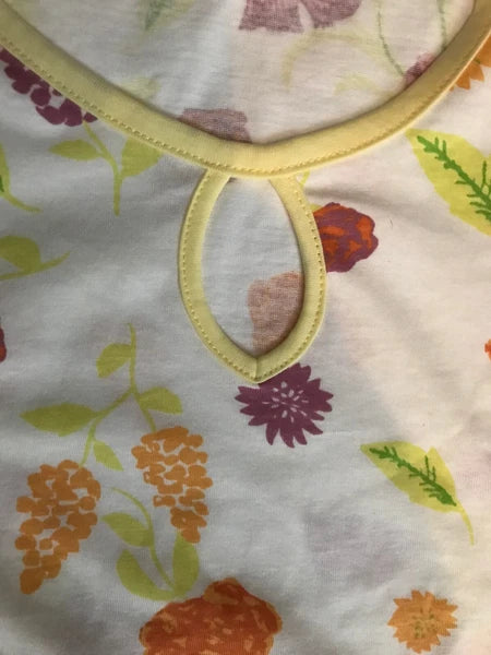 Lemon Yellow Pyjama Set UK 10 - 12 PJs pyjamas 3/4 sleeve top plain capri bottom