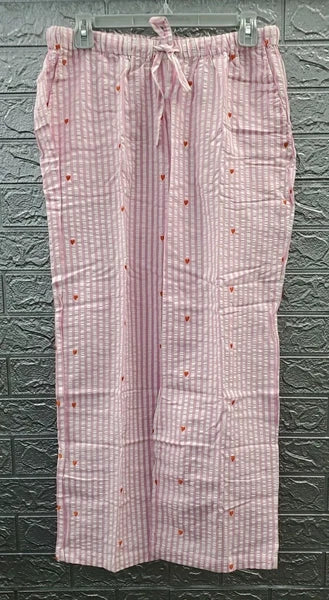 NEW STARFIT Long Pajama Set - White Pink Size Medium