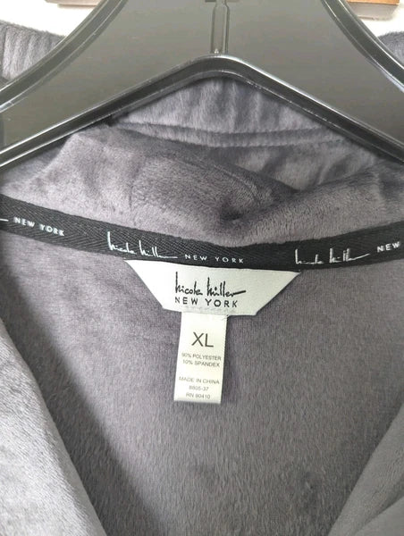 Nicole Miller 2 PC Pajama Set  XL Top Bottom Velvety Soft Sparkle Gray Stretch