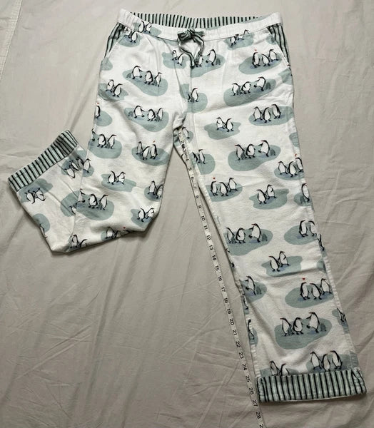 Munki Munki Pajama Set Penguines Top Bottoms Comfy Cozy Flannel Jammies Relax Pj