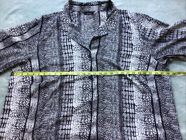 Natori Pajamas Shirt Pants Black White Animal Print Size 3XL Lounge Wear