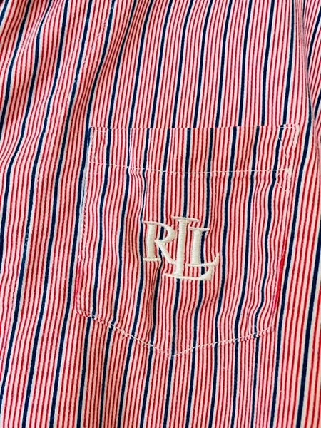 Lauren Ralph Lauren Women's Printed Notched-Collar Pajamas Set Pink Stripe XS