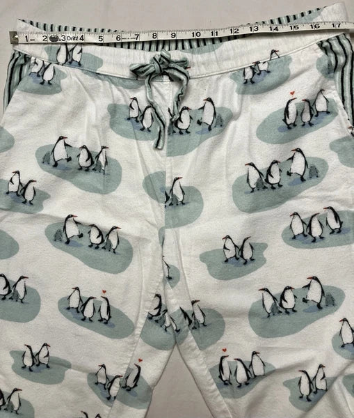 Munki Munki Pajama Set Penguines Top Bottoms Comfy Cozy Flannel Jammies Relax Pj