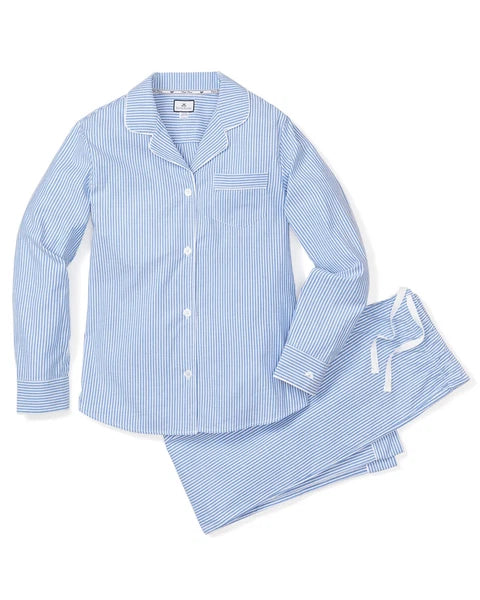 Petite Plum Women's Twill Pajama Set, Style# AWPJBSS-L, Size L, French Blue