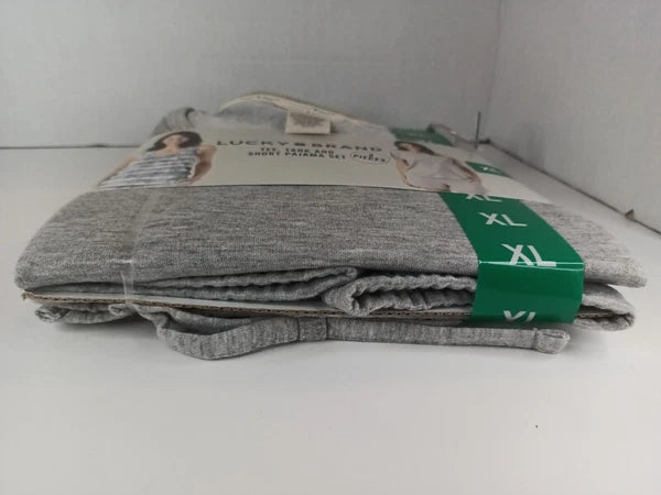 NEW Lucky Brand Pajamas Size XL 3 Piece Short Sleep Set Women's Blue/Grey 3 pc
