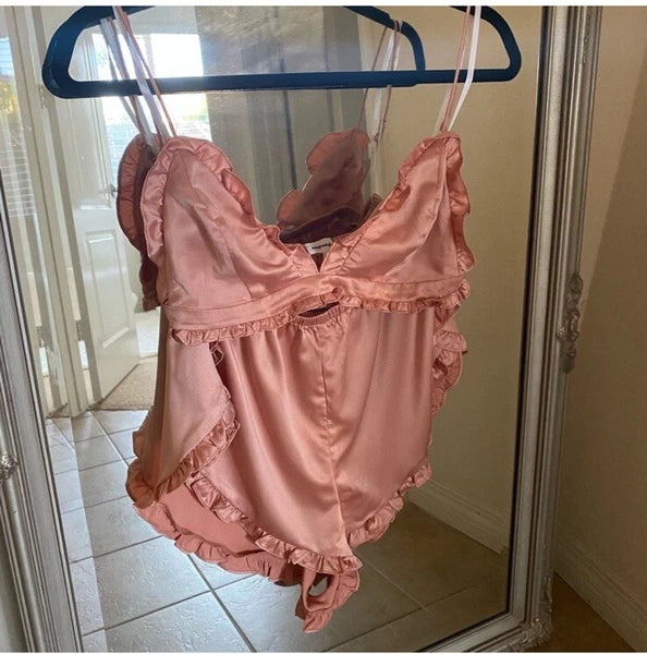 Superdown Julietta Sleep Set Peachy Pink PJ Lounge S NWT $68