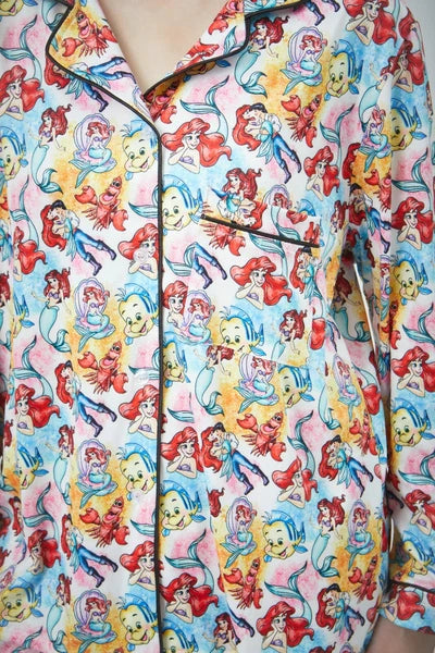 Little Mermaid Ariel Pajama Sets Long Sleeve Full-Length Bottom XL Extra Large