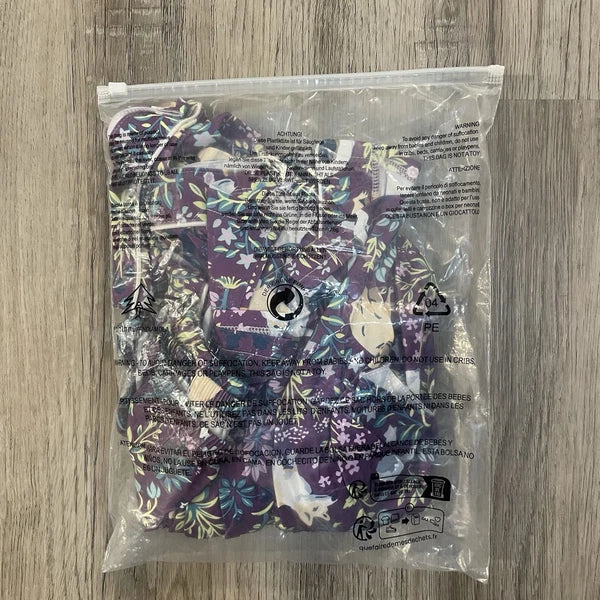 NIP Purple Dog Print Pajama Set Shorts Collared Button Front Top Amethyst NEW! L