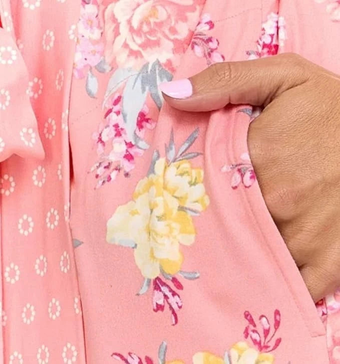 Flora Nikrooz Women's Super Soft 3pc Pajama Set Robe Tank Pant Pink Medium New