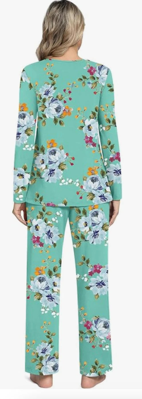 PRETTY Women's Pajamas, Long Sleeve Top, Pants with Pockets, 2X, Excellent! NWOT