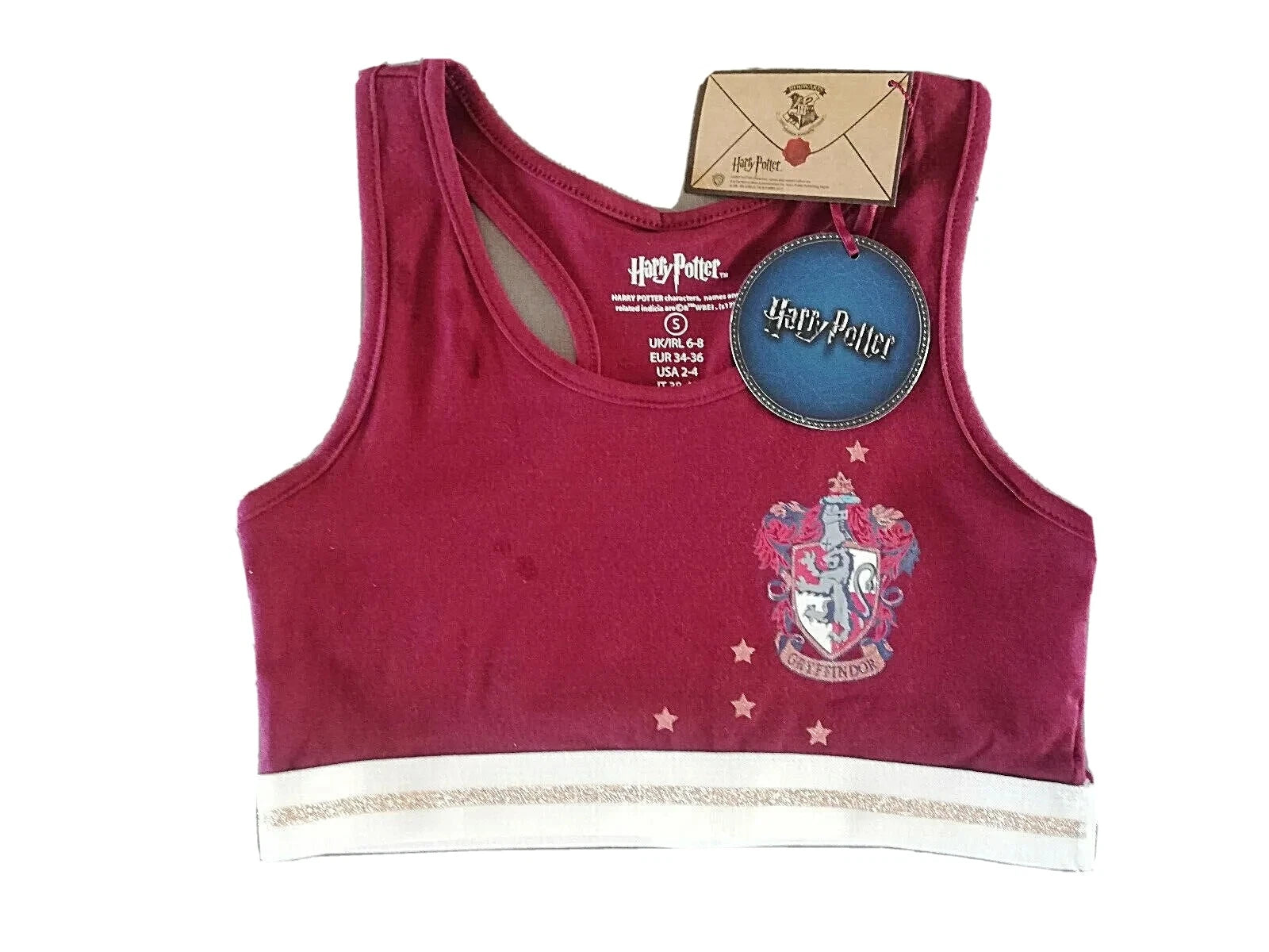 Harry Potter Womens Pyjama Sports Set S or L Bustier Top Shirt Shorts Gryffindor-