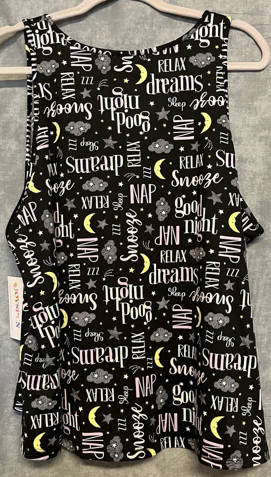 NEW women’s size 2X Joyspun pajama set tank top & shorts black knit pajamas