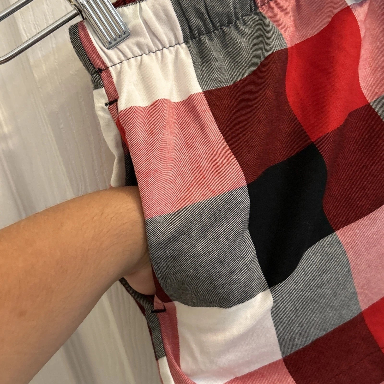 NWT Stars Above Women’s Plaid Flannel Pajama Lounge Shorts Size XL Red Multi