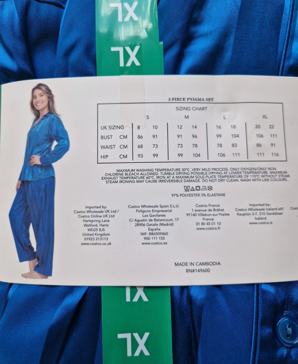 Satin Pyjamas Set by Flora Nikrooz Ladies 2 Piece Sleepwear Set Size XL UK 20-22