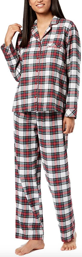 Family PJ's L22307  Women's Matching Plaid Pajama Set Size XS