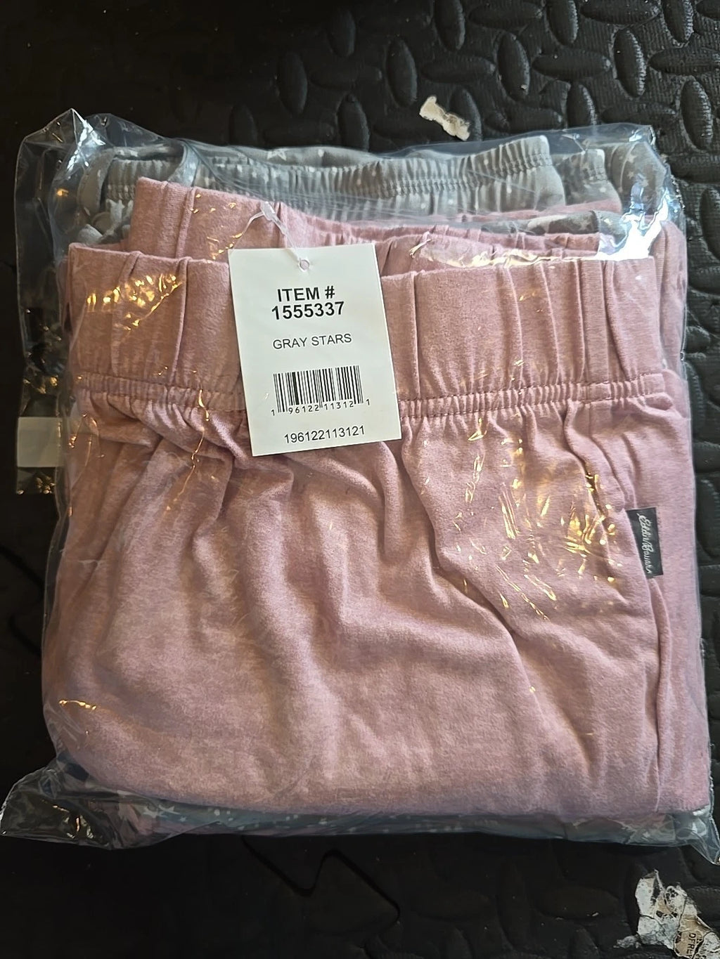 *NWT* Eddie Bauer Ladies 4-Piece Pj Set: 2 Tops/Pants/Shorts (Pink/Gray Stars,L)