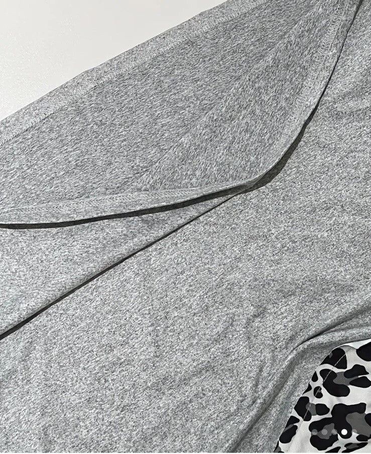 Plus 22 3x Stretch Soft Animal Print Heart Short Sleep Set Gray True To Size