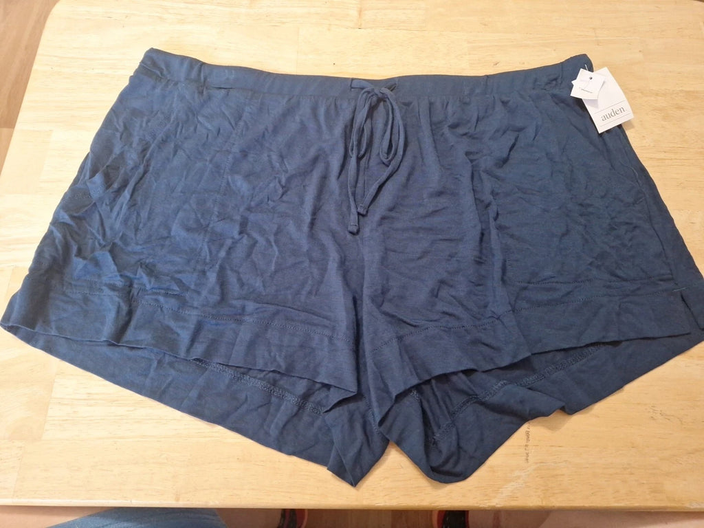 Auden Women's Size XL  Knit Pajama Shorts, Navy Blue