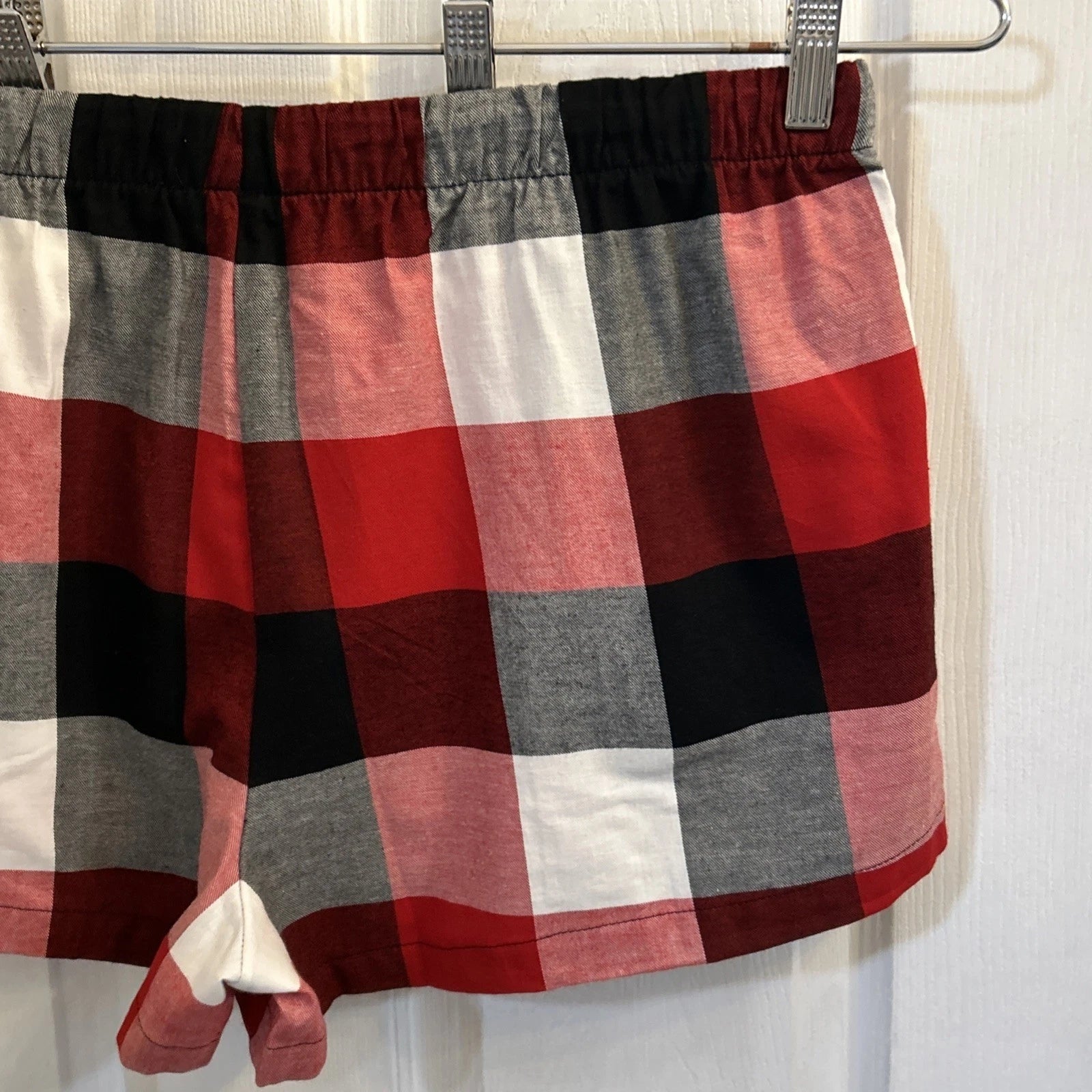 NWT Stars Above Women’s Plaid Flannel Pajama Lounge Shorts Size XL Red Multi