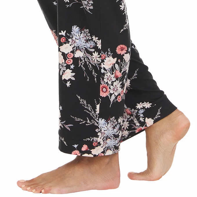 Flora Nikrooz Pajama Set Women 3X (24W-26W) Notch Collar Floral Soft Comfort