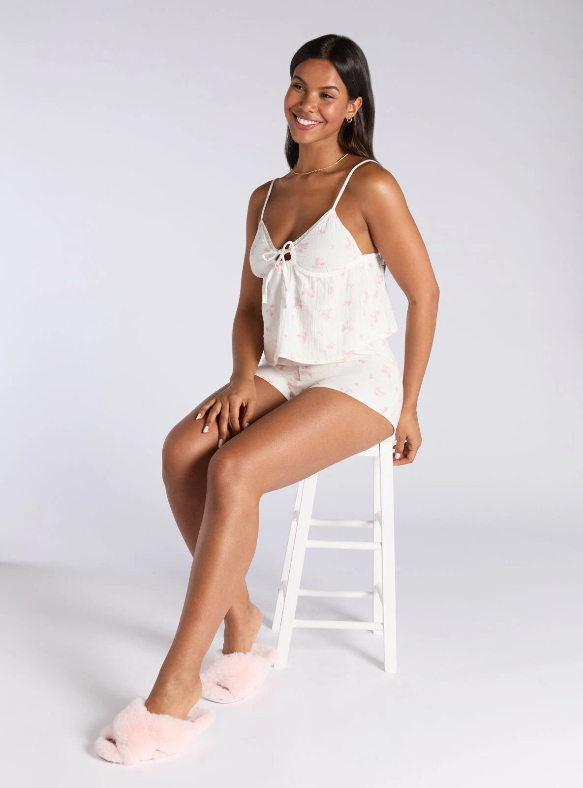 Boux Avenue Pyjama Set Women's Soft Ditsy Floral Cotton Shorts Top Sleepwear