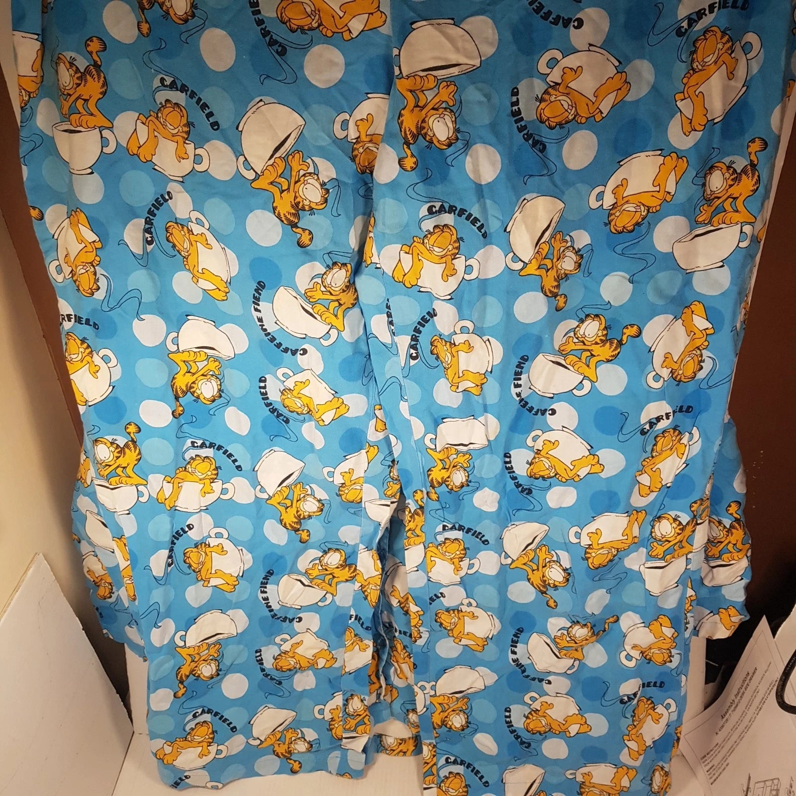 Garfield + Odie Pyjama 3/4 sleeve top and long pants Size:18 Blue teacup Cotton
