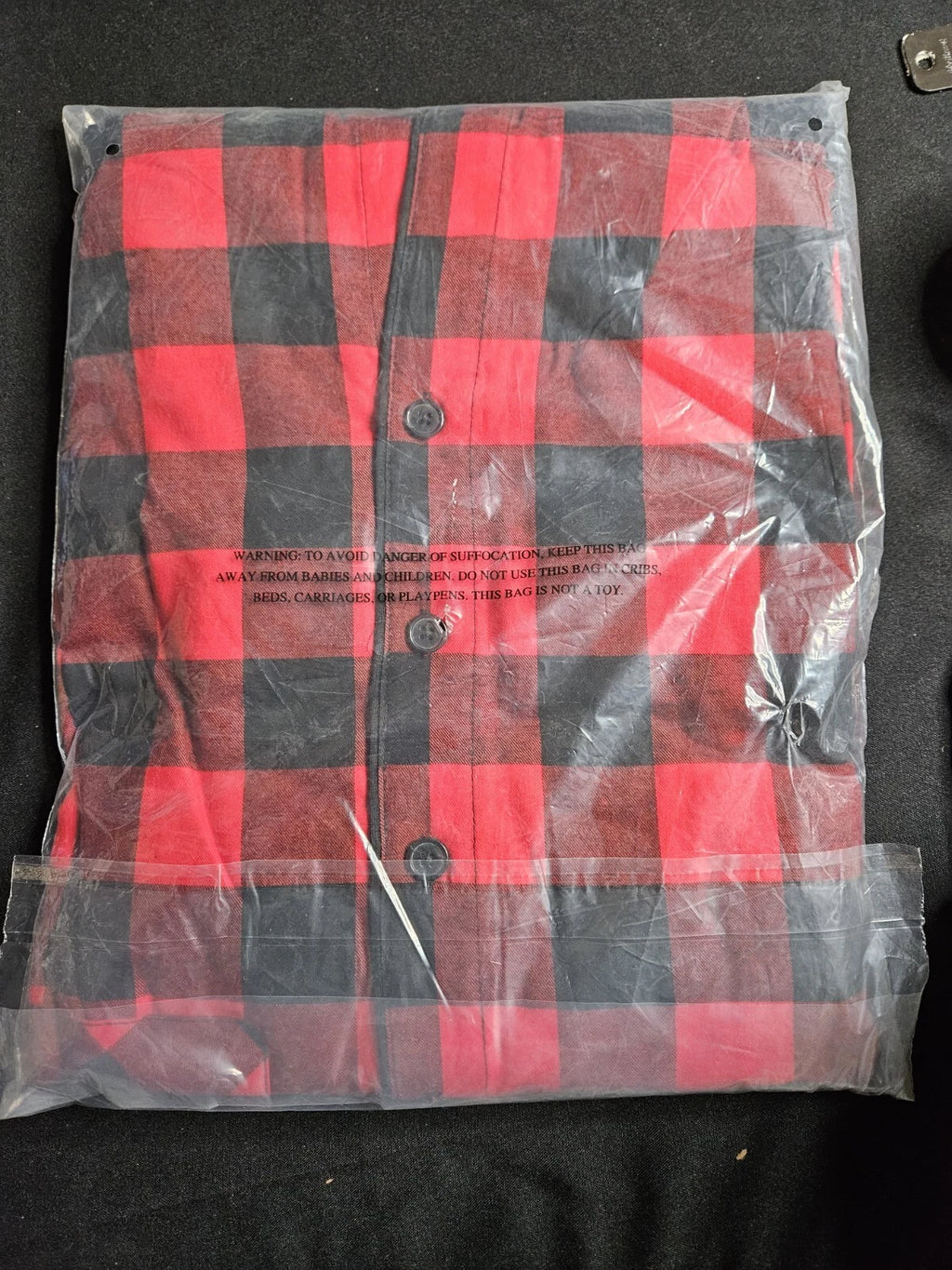 NWT Sealed Womens Size 1X Buffalo Check Red Plaid Flannel Pajamas Set Top Pants
