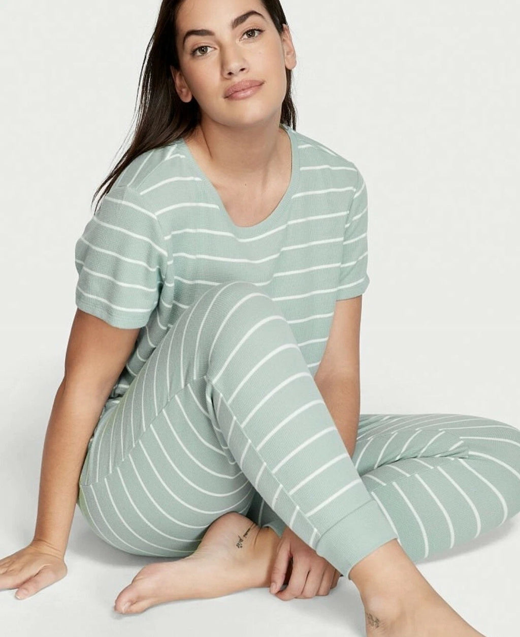 Victoria Secret Glow Waffle Tee and Jogger Set size S