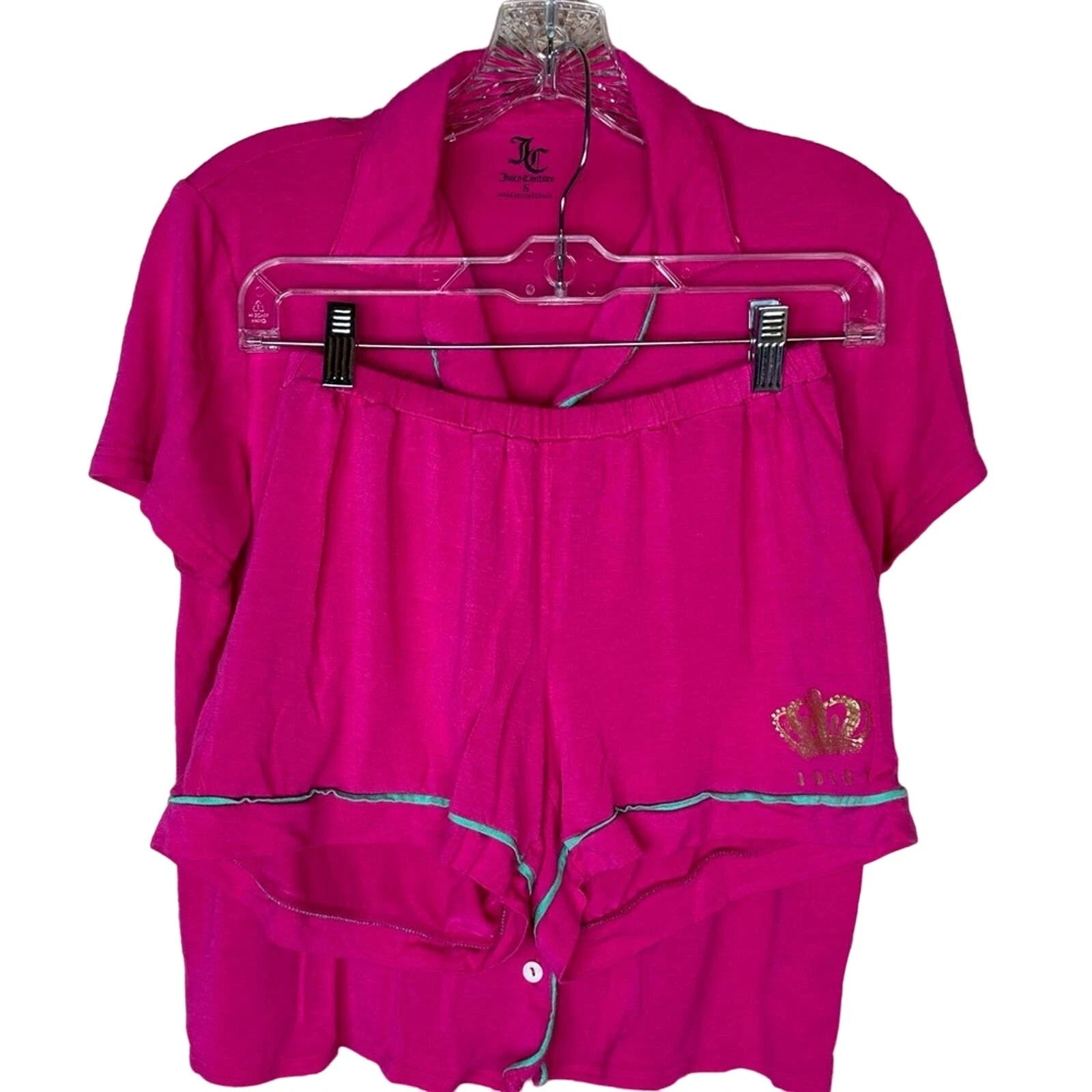 Juicy Couture Two Piece Light weight Pajama Set - PINK & GOLD