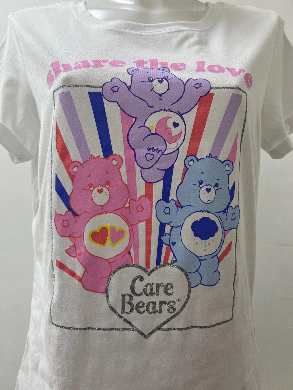 Ladies New Care Bears 100% Cotton Shorts & Top  PJs Set Size  6-22
