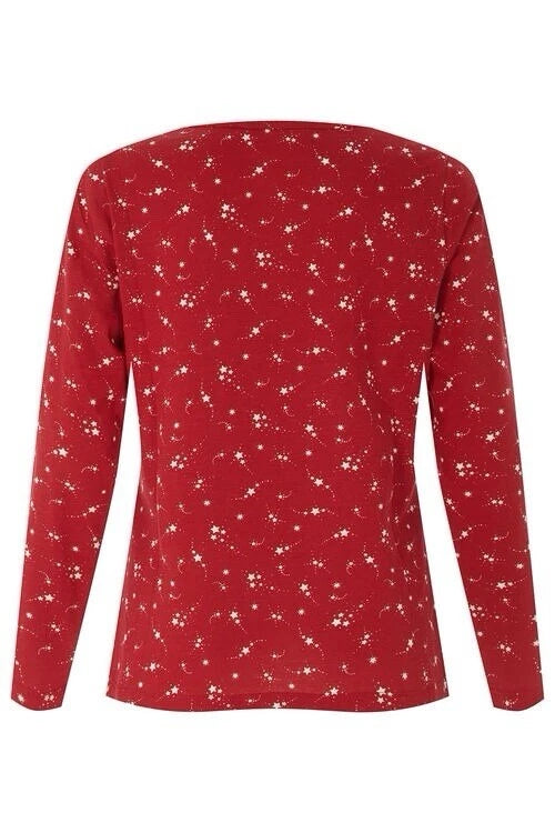 Bon Marche Red All Over Star Print  Pyjama Set Long Sleeve 20/22 BNWT Rrp £16
