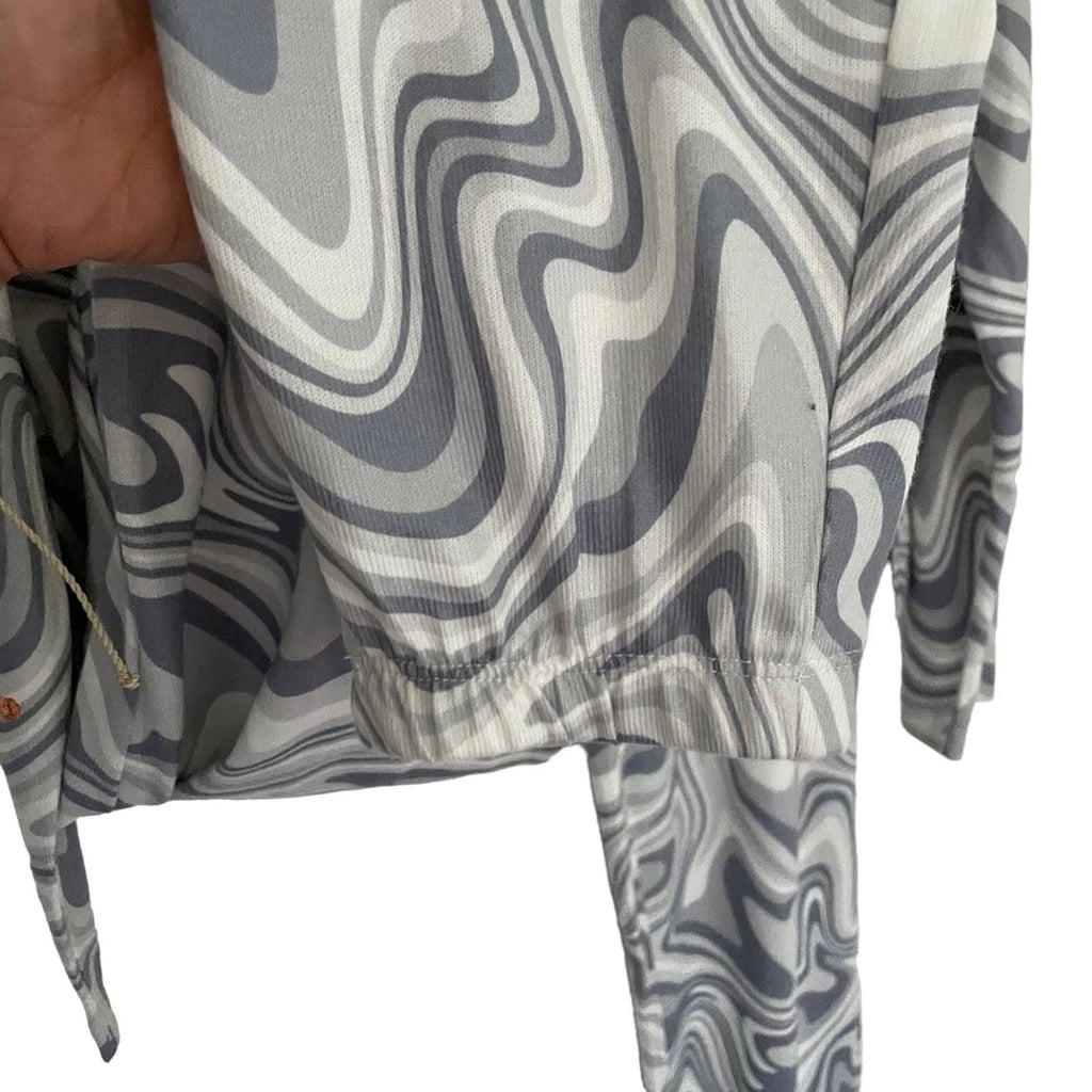 Aqua Women's Gray Happy Waves Pajama Set Size XS