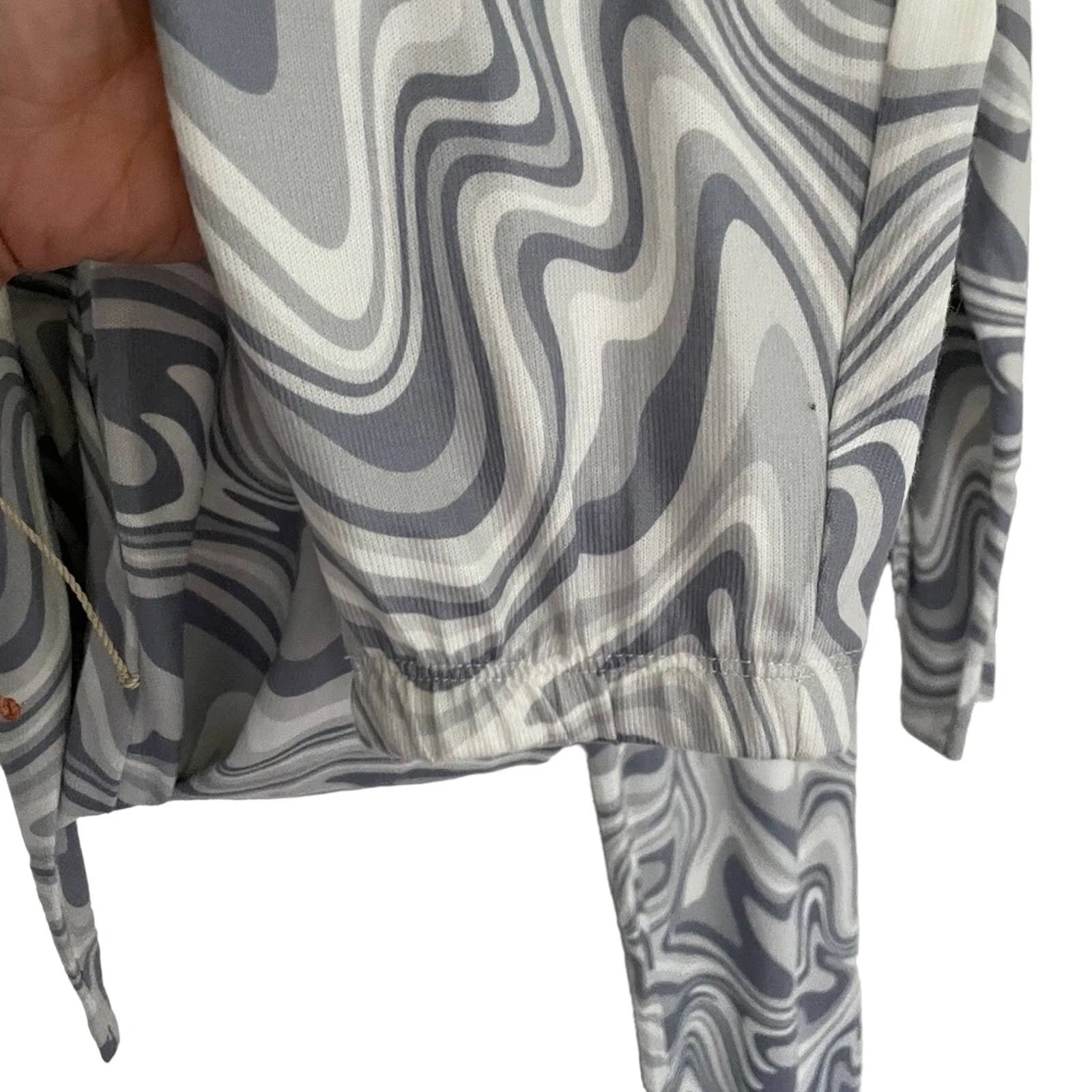 Aqua Women's Gray Happy Waves Pajama Set Size XS