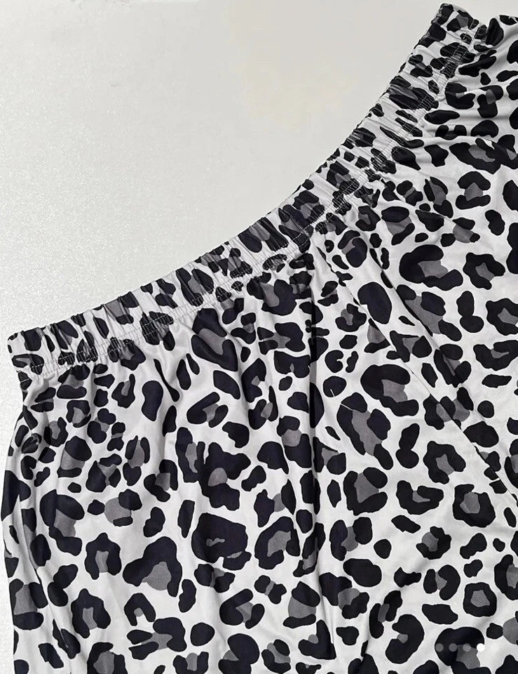Plus 22 3x Stretch Soft Animal Print Heart Short Sleep Set Gray True To Size