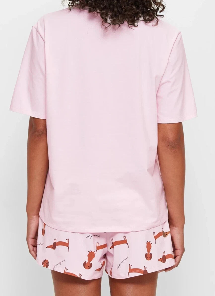 LADIES size L / 14 pink WOOF YOU VERY MUCH DOG Summer pyjamas Target  NEW A022
